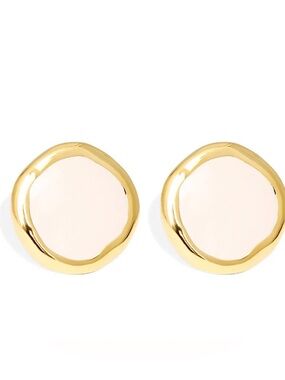 ALONA BLAIR STUD EARRINGS GOLD WITH BONE ENAMEL